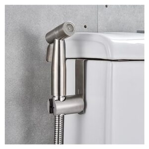 Brushed Nickel Hanging Toilet Bidet Faucet Stainless Steel Handheld Shower Head Faucet Crane Handheld Sprayer Head(Only Bidet Head)