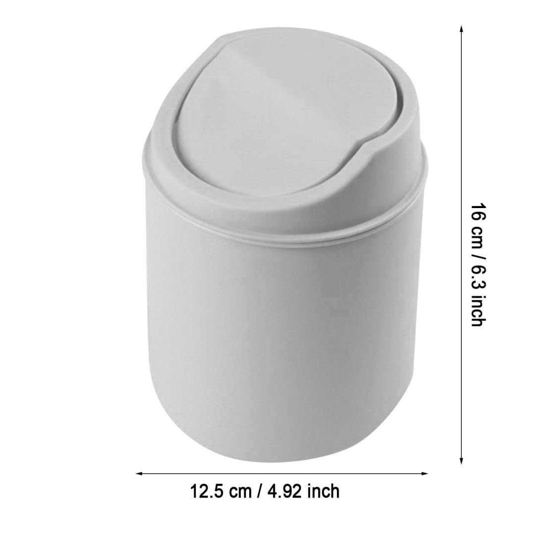 EVANUUI Mini Trash Can, Desktop Trash Can, Desktop Trash Can with Lid, Tiny Trash Can with Top, Plastic Mini Wastebasket Trash Can with Swing Lid for Home Office (White)