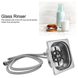 Stainless Steel Glass Rinser Cup Washer Cleaner Automatic for Bar Pub Hotel (Stainless Steel Color)