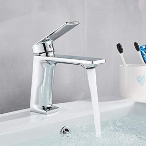 dusjyohrd black basin faucet bathroom sink faucet chrome faucet basin taps deck vintage wash hot cold water mixer tap crane bath faucet(chrome polish)