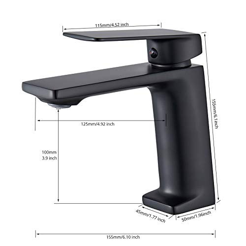 DUSJYOHRD Black Basin Faucet Bathroom Sink Faucet Chrome Faucet Basin Taps Deck Vintage Wash Hot Cold Water Mixer Tap Crane Bath Faucet(Chrome Polish)