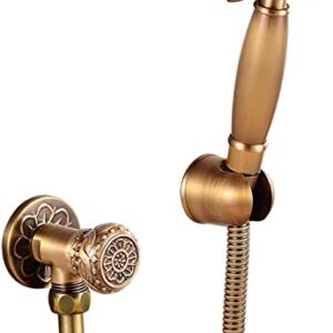 MINJING Handheld Bidet Sprayer for Toilet, Antique Brass Cloth Diaper Sprayer Kit Wall Mounted Bidet Sprayer Set Single Handle Toilet Bidet Sprayer Kit with 150cm Shower Hose