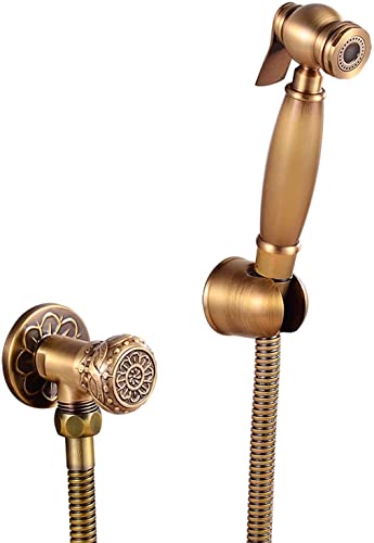 MINJING Handheld Bidet Sprayer for Toilet, Antique Brass Cloth Diaper Sprayer Kit Wall Mounted Bidet Sprayer Set Single Handle Toilet Bidet Sprayer Kit with 150cm Shower Hose