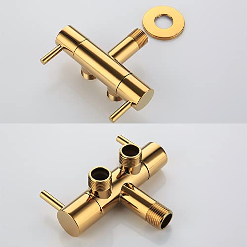 MINJING Handheld Bidet Sprayer for Toilet Wall Mounted Baby Cloth Diaper Sprayer Brass Titanium Gold Toilet Sprayer Single Cold Handheld Sprayer Kit, High Pressure