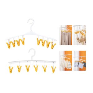 Vdaxvme 6 Clips 8 Clips Windproof Clothes Rack Laundry Rack Rotatable Drying Rack for Socks Towels Underwear