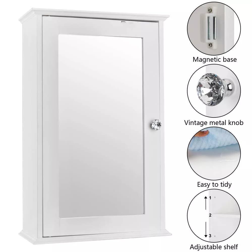 3-Lier Wall Mount Bathroom Cabinet Storage Medicine,toliet Cabinet Kitchen Laundry Cupboard with an Open Door