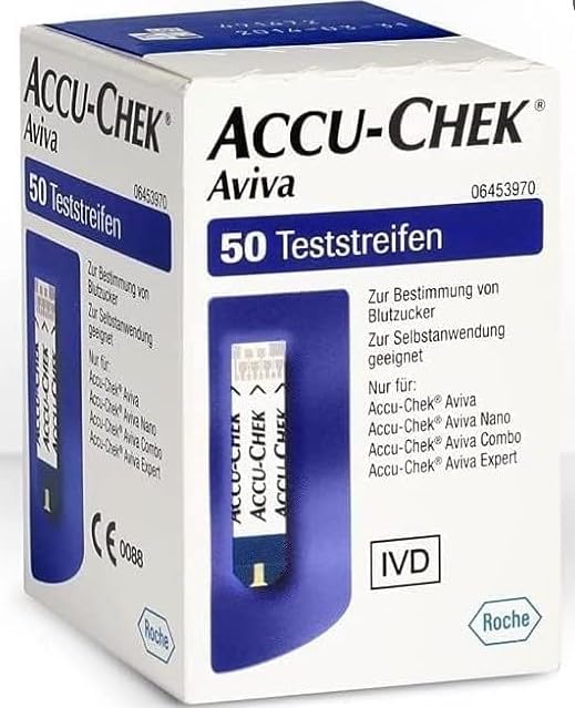 Test Strips(Sugar Test Strips) for A-Viva Glucometers Only. Sugar Test Strips 50 Strips, (White)