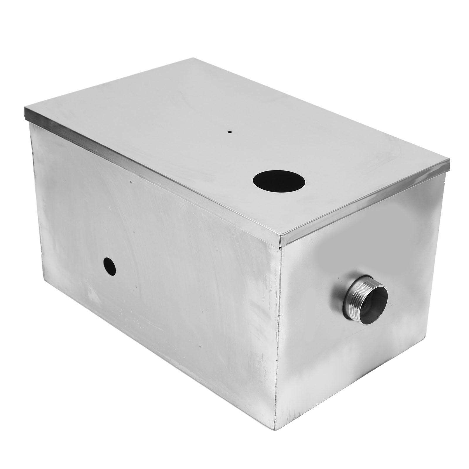 Stainless Steel Grease Trap, Heavy Duty Oil Water Separator with Detachable Filter Basket, 400x250x230mm for Commercial Kitchens