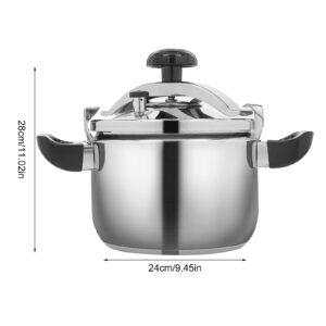 Stainless Steel Pressure Cooker 6.35 Qt Durable Pressure Canner High Safety Double Valves Quick Cooking Eco-Friendly Cookware for All Stoves Induction Gas Electric for Family Meals