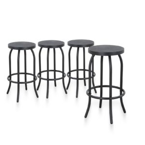 patiofestival patio bar stools set of 4 outdoor counter height round seat bar stool 29" modern backless bar chairs