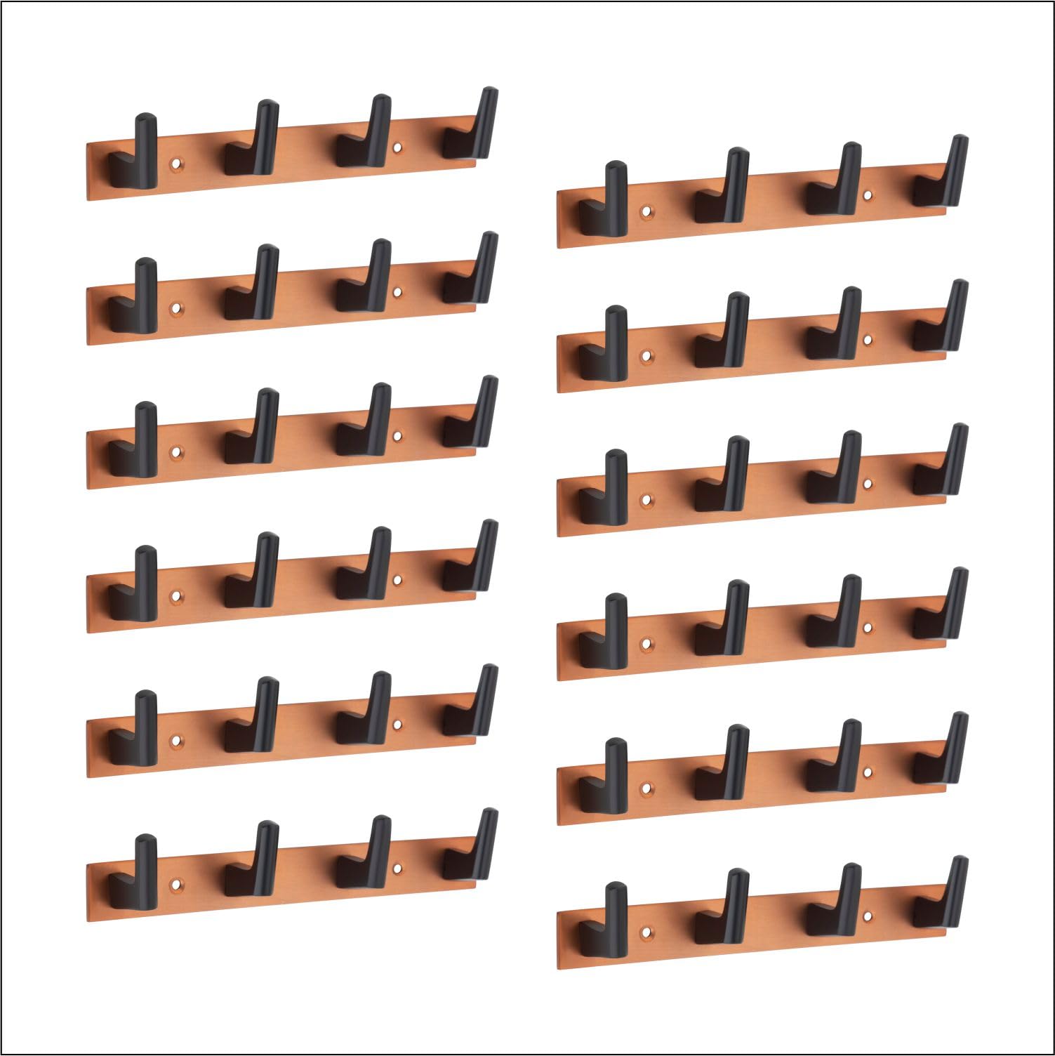 Wall Mount Coat Rack 4 Leg (Pack of 2) Wall Mounted Multi Hooks Rose Gold Colour Coat Wall Hanger-Coat Hooks Wall Mounted-Coat Hooks with Shelf-Decorative Coat Rack Wall Mount