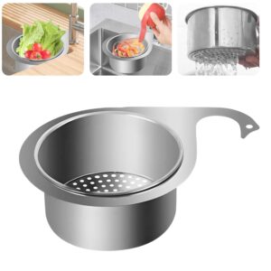 stainless steel swan sink strainer basket, upgrade kitchen sink drain strainer faucet hanging filter basket, corner sink strainer multi-functional drain basket for fruit vegetable (1 pcs)