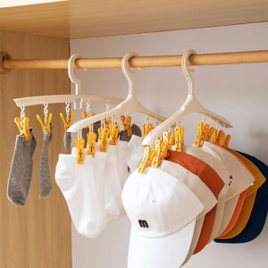 Vdaxvme 6 Clips 8 Clips Windproof Clothes Rack Laundry Rack Rotatable Drying Rack for Socks Towels Underwear