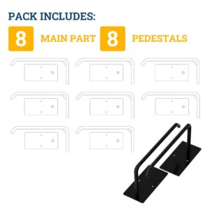 LONGD 8 Pack Hat Racks for Baseball Caps, Hat Organizer for Baseball Cap, Hat Holder Storage Organizer, Hat Hanger Strong Adhesive/Wall Drilled for Door,Bedroom,Closet Black