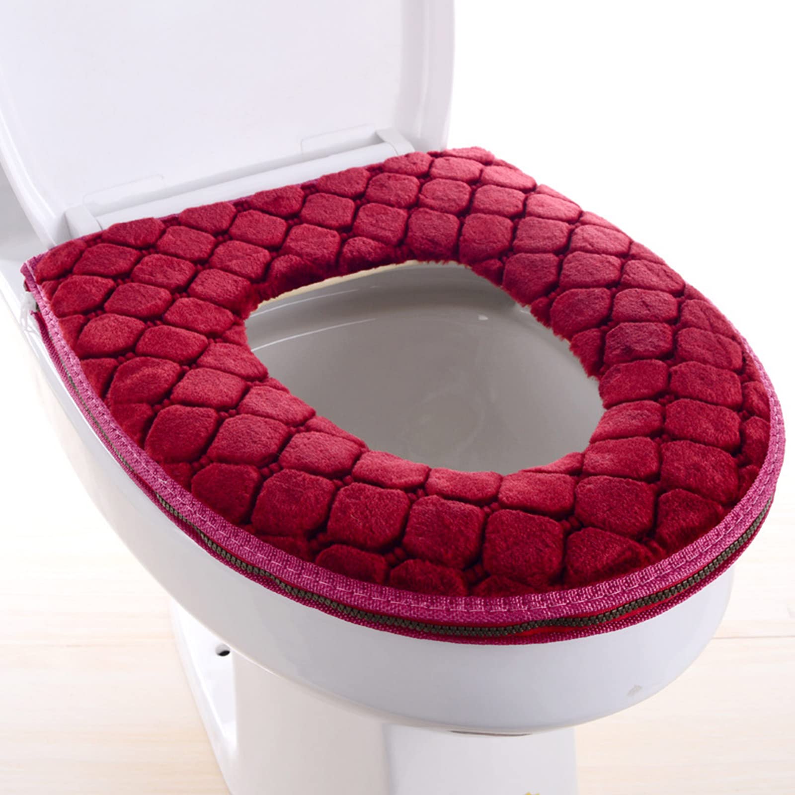 hokojix Toilet Seat Pad Soft Toilet Seat Cushion Toilet Seat Warmer Washable Toilet Seat Mat with Zipper Closure