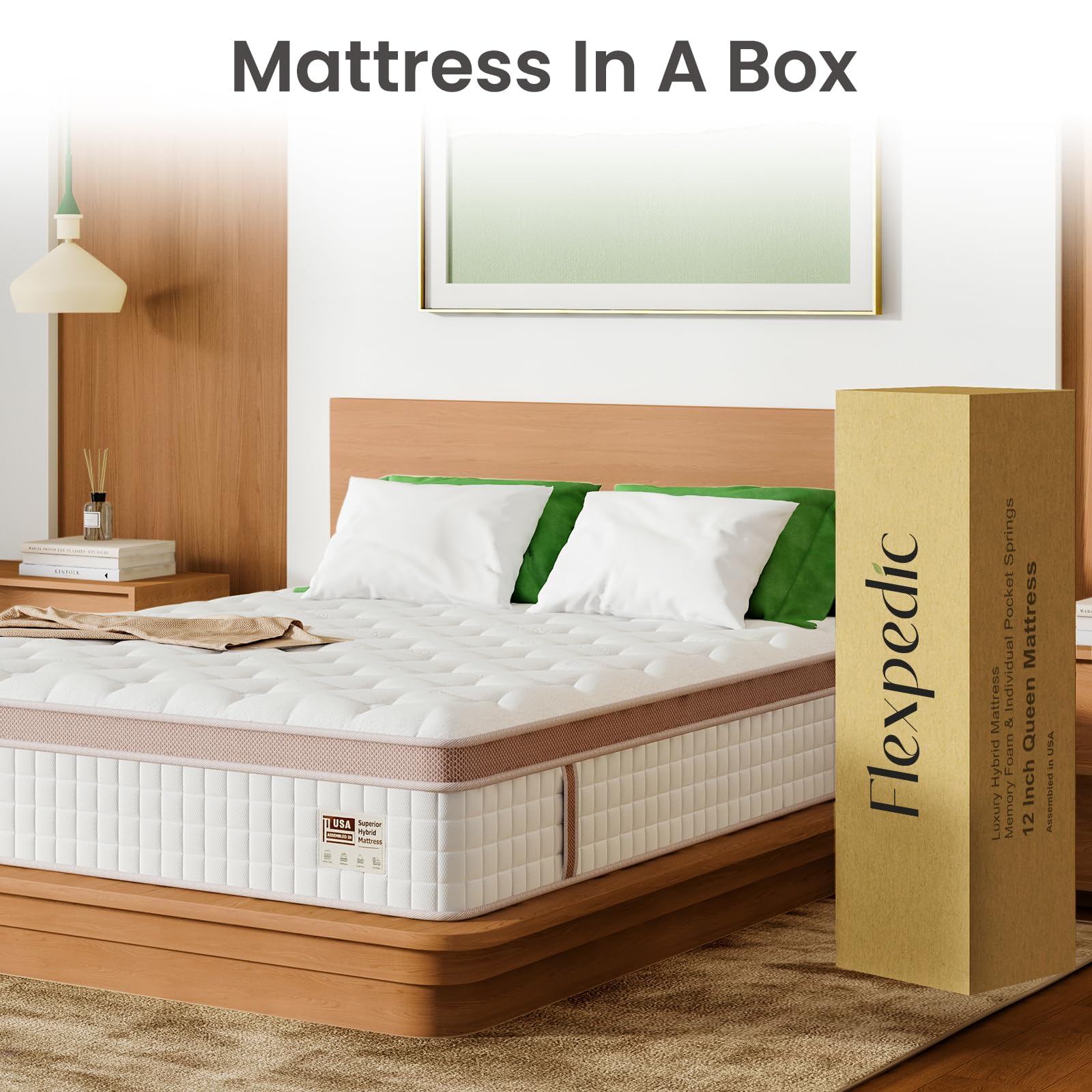 Twin Mattress 10 Inch - Superior Plush Mattress Twin Size, Memory Foam Hybrid Bed Mattress, Individual Pocket Spring Mattress In a Box for Motion Isolation, Deep Sleep, 100 Nights Trial, CertiPUR-US