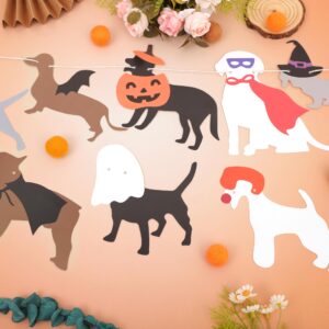 Halloween Dog Garland - Halloween Spooky Dogs Banner, Cute Witch Hat Pumpkin Puppy Dog Hanging Banner, Halloween Puppy Theme Wall Decor