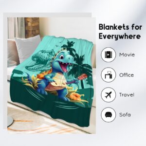 Dinosaur Throw Blanket for Boys Girls, Toddler Blankets for Boys Dinosaur Room Decor, Dinosaur Blanket Gifts for Dinosaur Lovers, 60"x80" Soft Kids Throw Blanket for Bed Living Room