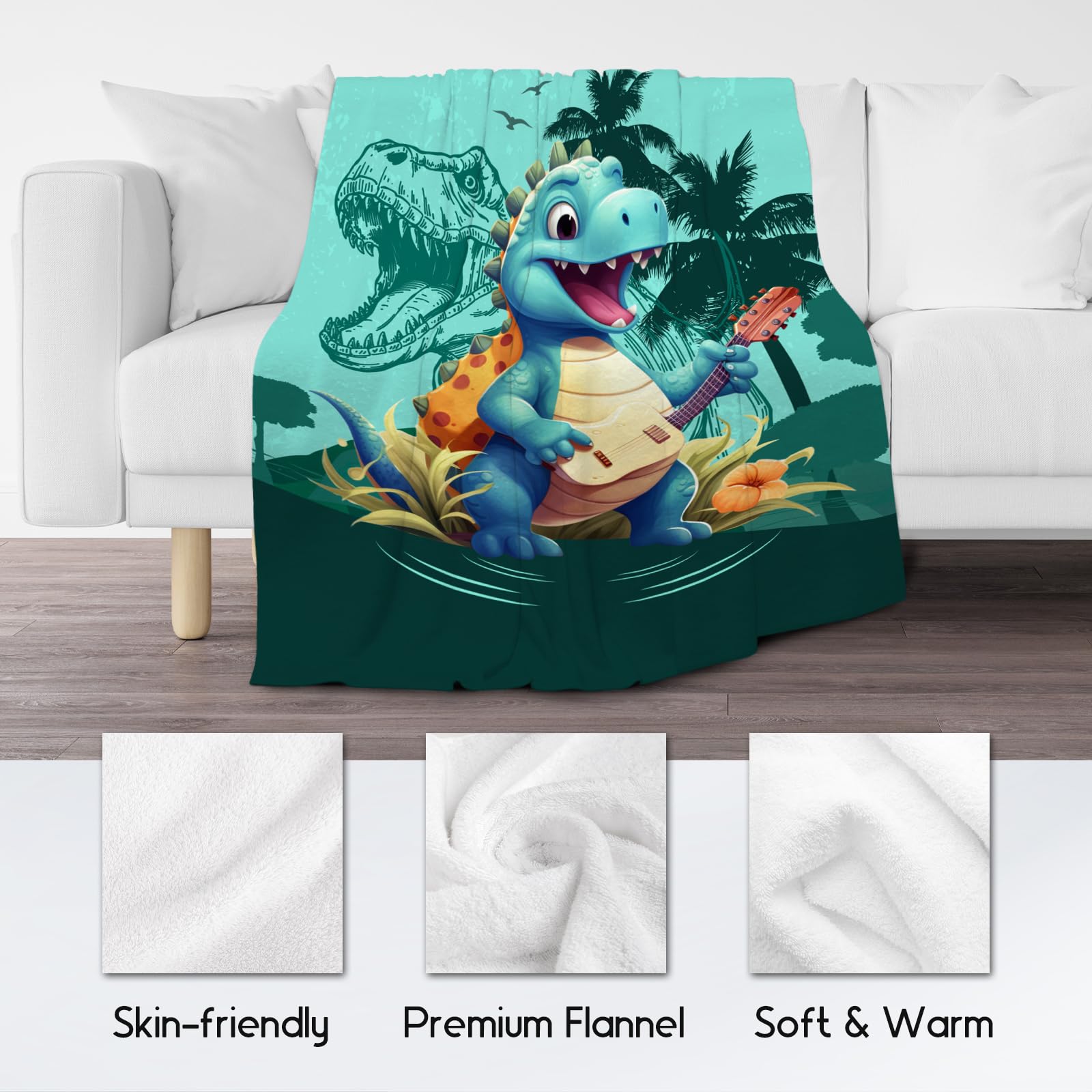 Dinosaur Throw Blanket for Boys Girls, Toddler Blankets for Boys Dinosaur Room Decor, Dinosaur Blanket Gifts for Dinosaur Lovers, 60"x80" Soft Kids Throw Blanket for Bed Living Room