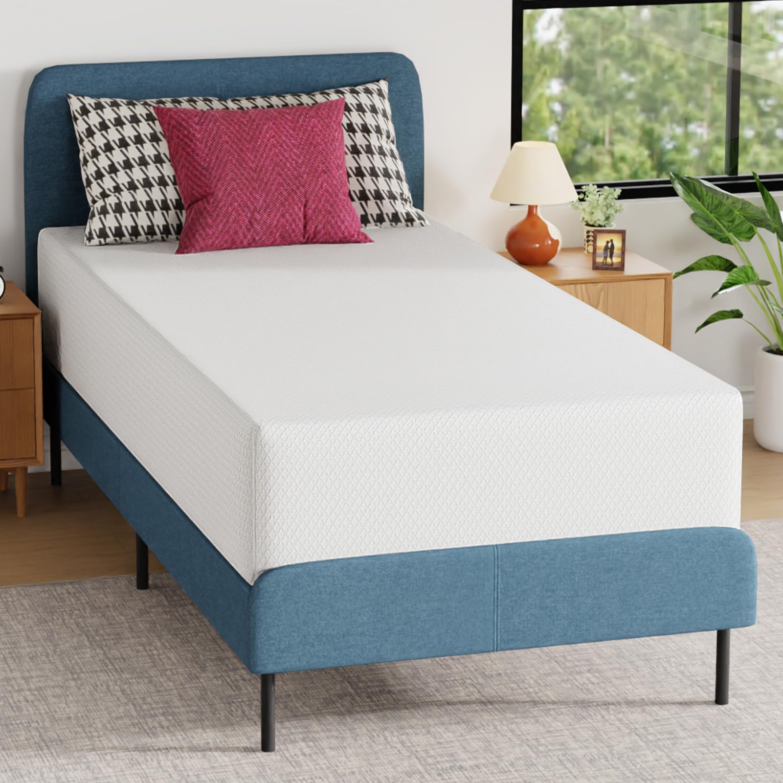 BLKMTY Mattress Twin XL Size Mattress 12 Inch Memory Foam Mattress Medium-Firm Mattress Breathable Bed Mattress with Removable Cover for Pressure Relief, Mattress in Box, White