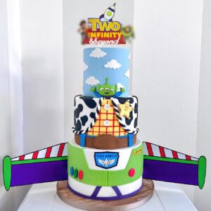 Two Infinity and Beyond Cake Topper Toy Cake Toppers 2nd Birthday for Boy Girl Two Infinity and Beyond Birthday Decorations Story Party Supplies