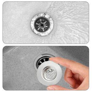 3pcs Bathroom Sink Strainer Bathtub Hair Catcher Bathroom Sink Drain Cover Stainless Steel Sink Strainer Bath Tub Hair Catcher Mesh Sink Strainer for Kitchen Fit Hole Size from 1.25" to 1.60"