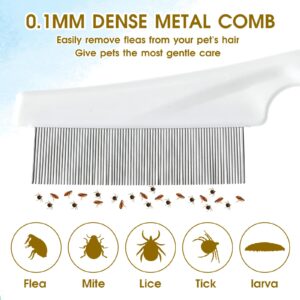 4pcs White Tick Comb for Dogs,Dog Flea Comb Cat Flea Comb Flea Comb for Kittens,Fine Tooth Tear Stain Remover,Large and Small Grooming Comb for Pets, Fine Tooth Tear Stain Remover