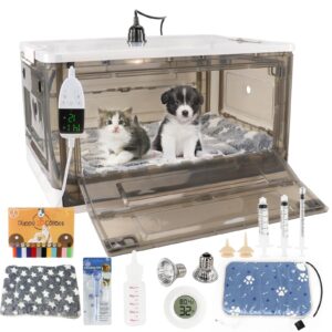 hkdq puppy incubator with heating - puppy incubator,incubator for newborn puppies and kittens,kitten incubator,incubator for puppies with puppy bed mat (55l)