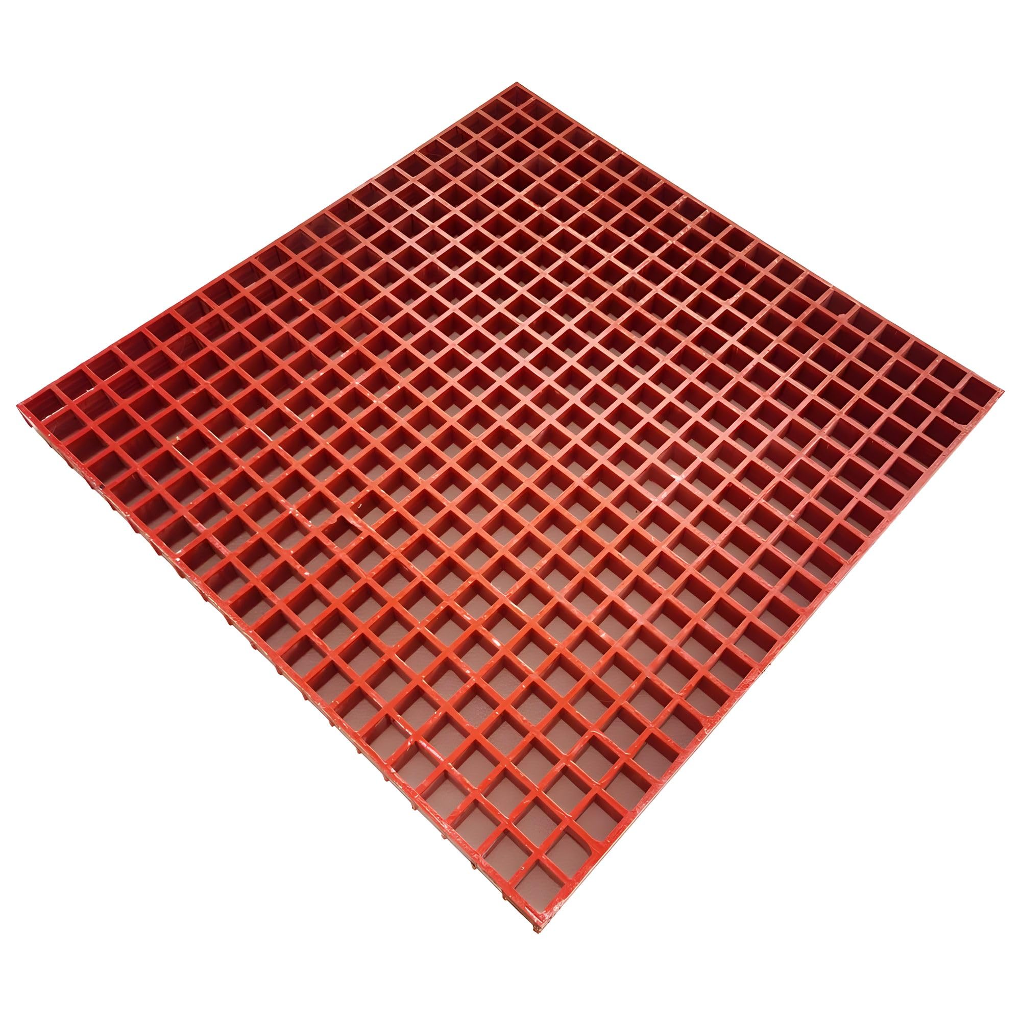 Banfluxion 31.9"x31.9" Red FRP Grating Fiberglass Floor Grating 0.5 tons Bearing Capacity 1.5" Thickness