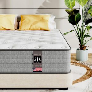 king mattress, 12 inch king size mattress in a box,memory foam hybrid mattress,with individual pocket spring for motion isolation & silent sleep, pressure relief,medium firmness,76"*80"*12"