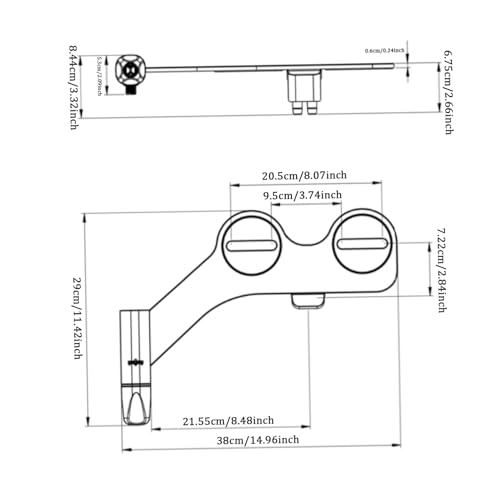 Bidet Attachment for Toilet UK, Toilet Bidet Attachment, Ultra-Slim Bidet Sprayer with Dual Nozzle, Non-Electric Bidet Spray Adjustable Pressure for Feminine/Posterior Wash