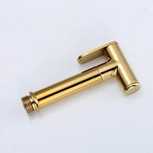 MINJING Hand Held Toilet Bidet Sprayer Titanium Gold, Solid Brass Single Handle Bidet Faucet, Bidet Sprayer for Toilet Hot and Cold Water, Cloth Diaper Sprayer