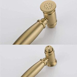 MINJING Hand Held Bidet Sprayer for Toilet, Solid Brass Warm Water Bidet Faucet, Single Handle Wall Mount Bidet Sprayer, Brushed Gold