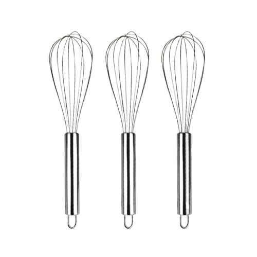 8/10/12inch Stainless steel mixing hand whisk, kitchen baking utensils, cream butter whisk.(1 set)