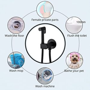 MINJING Handheld Bidet Sprayer for Toilet Hot and Cold Water Baby Cloth Diaper Sprayer Wall Mounted Brass Toilet Sprayer High Pressure Handheld Sprayer Kit for Personal Hygiene Cleaning,Chrome