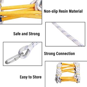 FGQCBBYC Rope Ladder Fire Escape Ladders 2-10 Storey Evacuation Safety Ladder,Emergency Fire Escape Ladder, for Indoor/Outdoor Weight Capacity up to 900Lb/8M/26.2Ft/18M/59Ft