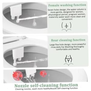 Bidet Attachment for Toilet UK, Toilet Bidet Attachment, Ultra-Slim Bidet Sprayer with Dual Nozzle, Non-Electric Bidet Spray Adjustable Pressure for Portable Bidet Feminine/Posterior Wash