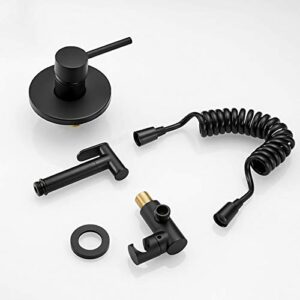 MINJING Bidets Faucet Black, Brass Single Cold Toilet Bidet Spray Set, Wall Mount Handheld Bathroom Bidet Faucet, Pressure Sprayer for Personal Hygiene,Chrome