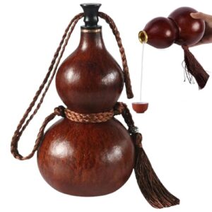 Gourd Water Bottle, Gourd Bottle 7.9 In Traditional Gourd Beverage Container Water Bottle Drinking Gourd Handcrafted Role-Playing Prop for Daily Drinking, Outdoor Activities, Drinking Gourd