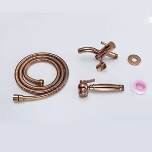 MINJING Bidet Sprayer Rose Gold, Solid Brass Handheld Bidet Sprayer for Toilet, Body Cloth Diaper Sprayer Muslim Shower for Personal Hygiene