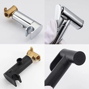 MINJING Handheld Bidet Sprayer for Toilet Hot and Cold Water Baby Cloth Diaper Sprayer Wall Mounted Brass Toilet Sprayer High Pressure Handheld Sprayer Kit for Personal Hygiene Cleaning,Chrome