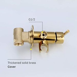 MINJING Hand Held Toilet Bidet Sprayer Titanium Gold, Solid Brass Single Handle Bidet Faucet, Bidet Sprayer for Toilet Hot and Cold Water, Cloth Diaper Sprayer