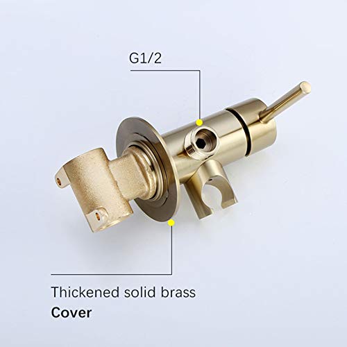 MINJING Brushed Gold Bidet Faucet, Hand Held Toilet Bidet Sprayer, Cold and Hot Water Mixer Bidet Tap, Solid Brass Bathroom Mixer Douche Kit Shattaf Shower Faucet