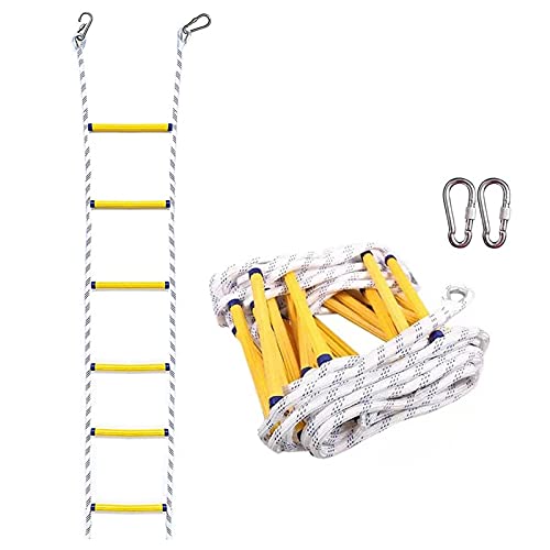 FGQCBBYC Safety Rope Ladder,Fire Escape Ladder, Emergency Fire Escape Ladder, Escape Ladder Lifeline Ladder Outdoor Nylon Soft Ladder for Home Climbing Engineeaerial Work/6M/20Ft