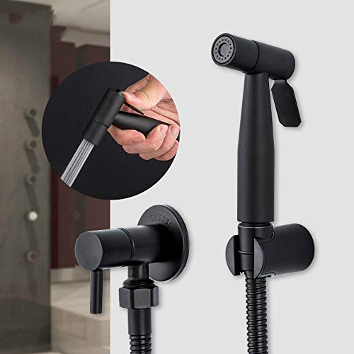 MINJING Bidets Black Bathroom Bidet Toilet Faucet Bidet Mixer Hygienic Shower Shower Single Hole Portable Sprayer