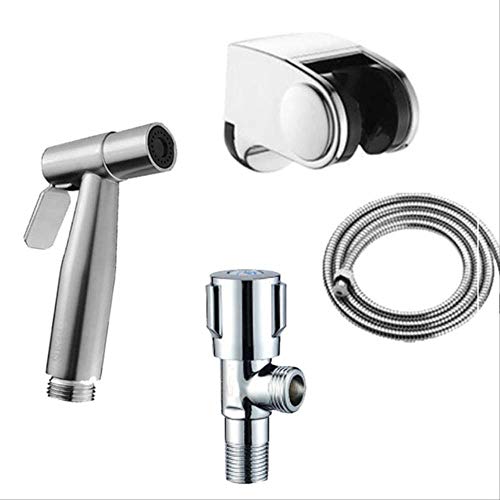 MINJING Toilet Stool Bidet Faucet Sprayer Hand Held Toilet Spray Bidet T Valve Bathroom Self Cleaning Washing Floor V Bidet on Stool