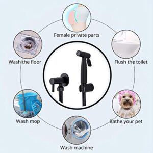 MINJING Bidets Black Bathroom Bidet Toilet Faucet Bidet Mixer Hygienic Shower Shower Single Hole Portable Sprayer