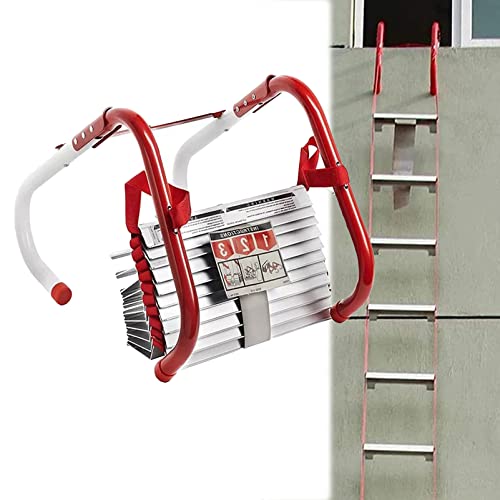 FGQCBBYC Emergency Safety Ladders, Portable Window Escape Ladder Fire 2-6 Story Homes, Antislip-rungs Rescue Ladder for Indoor or Outdoor Tree House, Playground,4M/13FT