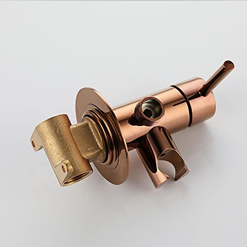 MINJING Handheld Bidet Sprayer for Toilet, Rose Gold Cloth Diaper Sprayer Kit Wall Mounted Brass Bidet Sprayer Set Single Handle Toilet Bidet Sprayer Kit with 150cm Shower Hose,Round