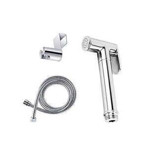 minjing toilet hand held bidet sprayer kit brass chrome plated bathroom bidet faucet spray shower head with hose & t-adapter & holder b